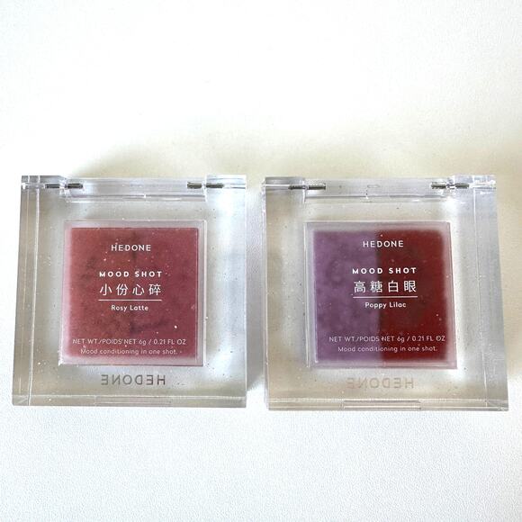 2 x HEDONE Mood Shot Two-Tone Paste Blush Poppy Lilac & Rosy Latte - Picture 8 of 10